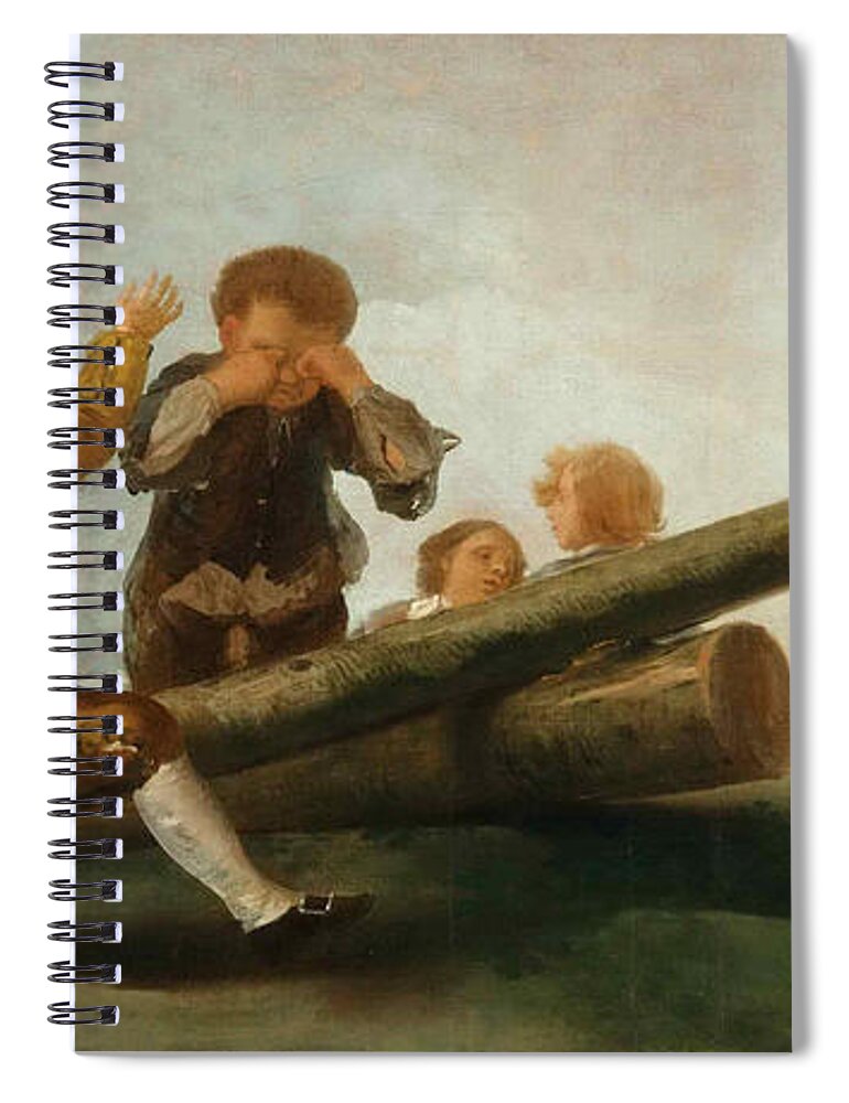 Francisco Jose De Goya Y Lucientes Spiral Notebook featuring the painting The Seesaw by Francisco Jose de Goya y Lucientes
