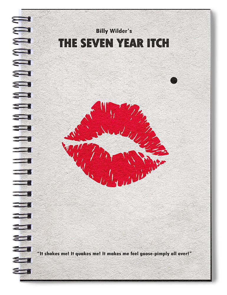 The Seven Year Itch Spiral Notebook featuring the digital art The Seven Year Itch by Inspirowl Design