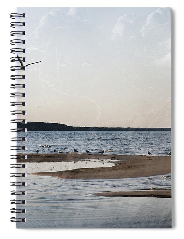 Evie Spiral Notebook featuring the photograph The Shallows at Whitefish Bay by Evie Carrier