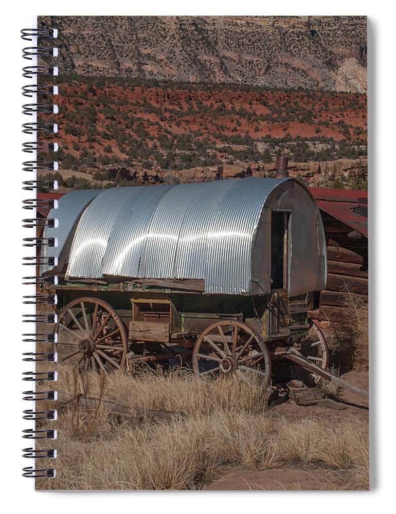 Sheep Camp Spiral Notebook featuring the photograph The Sheep Wagon by Joshua House