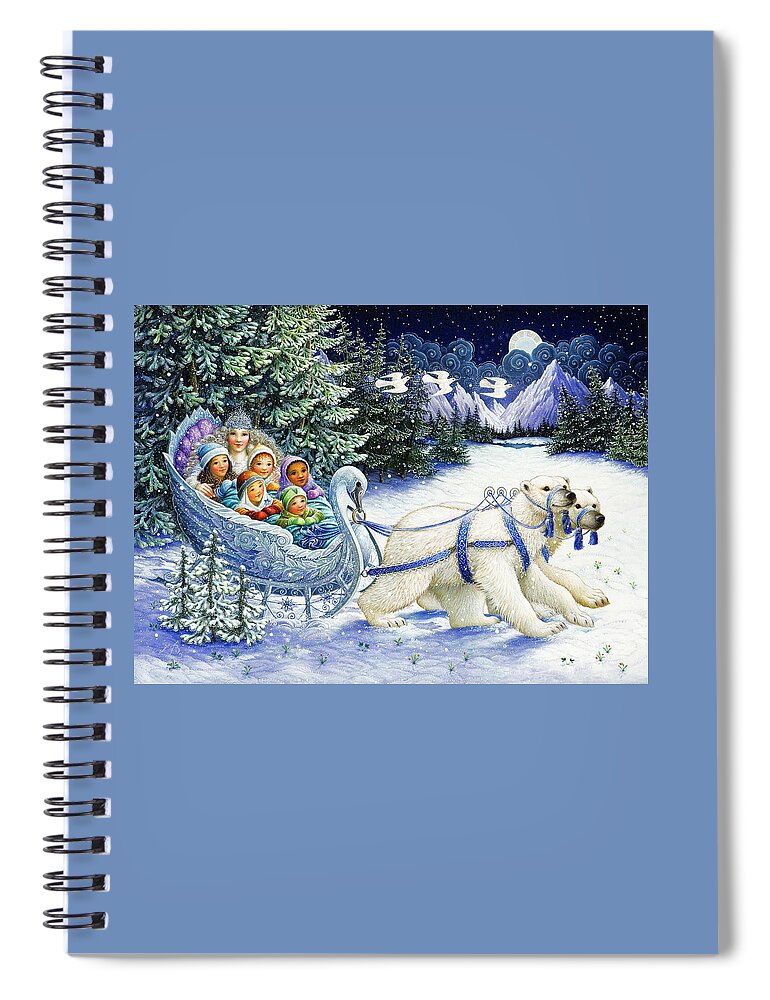 Christmas Spiral Notebook featuring the painting The Snow Queen by Lynn Bywaters