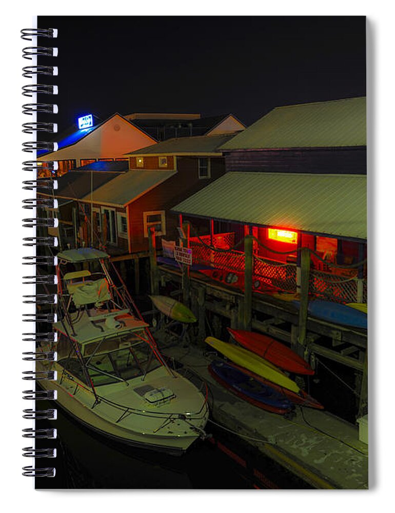 Shem Creek Spiral Notebook featuring the photograph The Solace of Night by Dale Powell