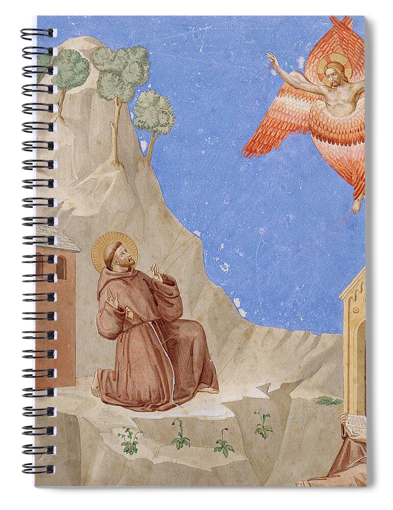 Johann Anton Ramboux Spiral Notebook featuring the painting The Stigmatisation of Saint Francis by Johann Anton Ramboux