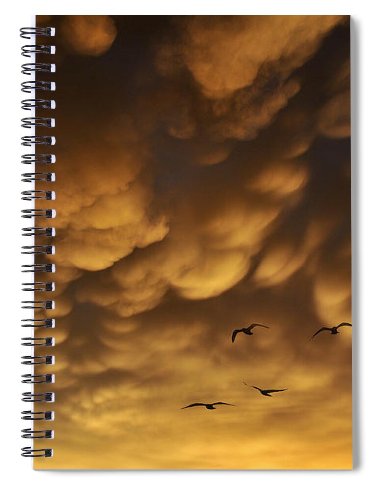 Clouds Spiral Notebook featuring the photograph The Storm Cometh by Karen Slagle