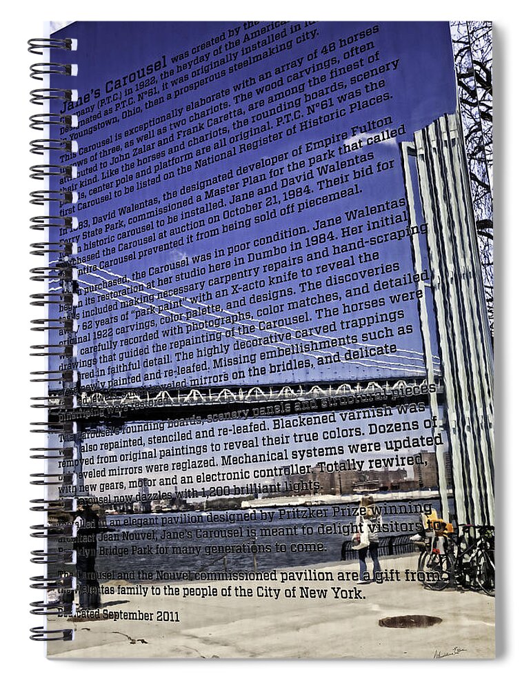 Carousel Spiral Notebook featuring the photograph The Story of Jane's Carousel by Madeline Ellis