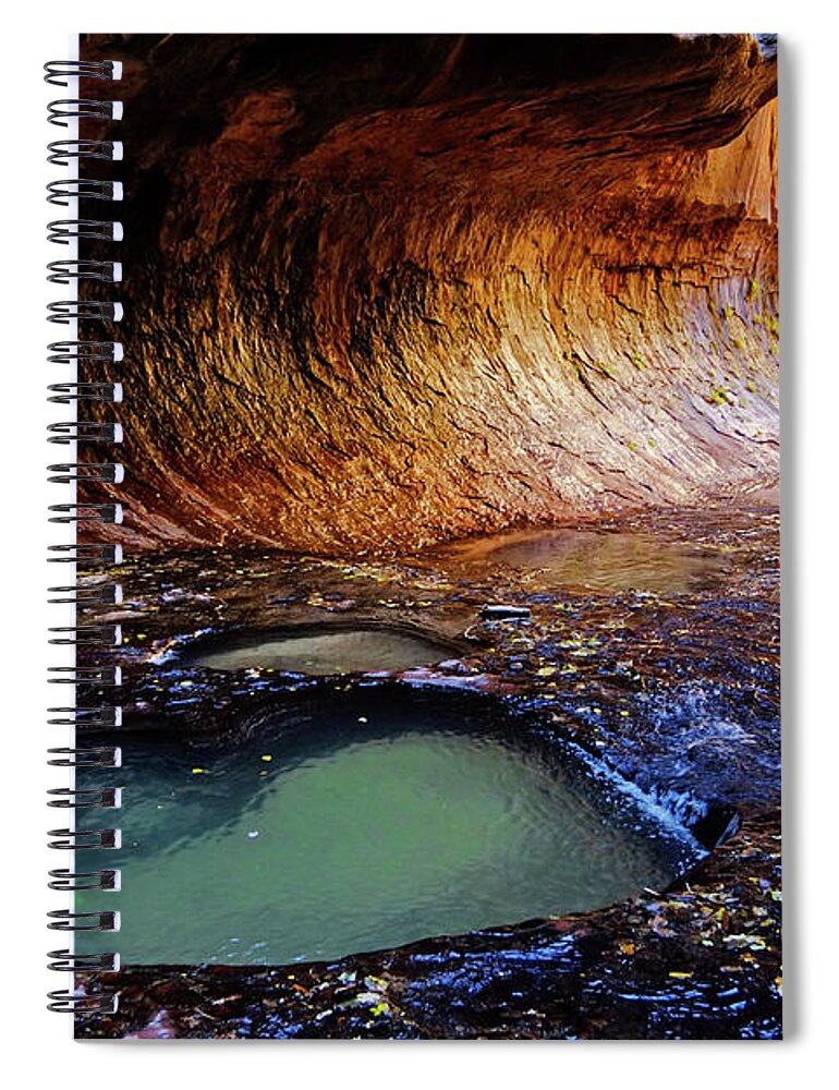 Tranquility Spiral Notebook featuring the photograph The Subway Hike In Zion National Park by David Epperson