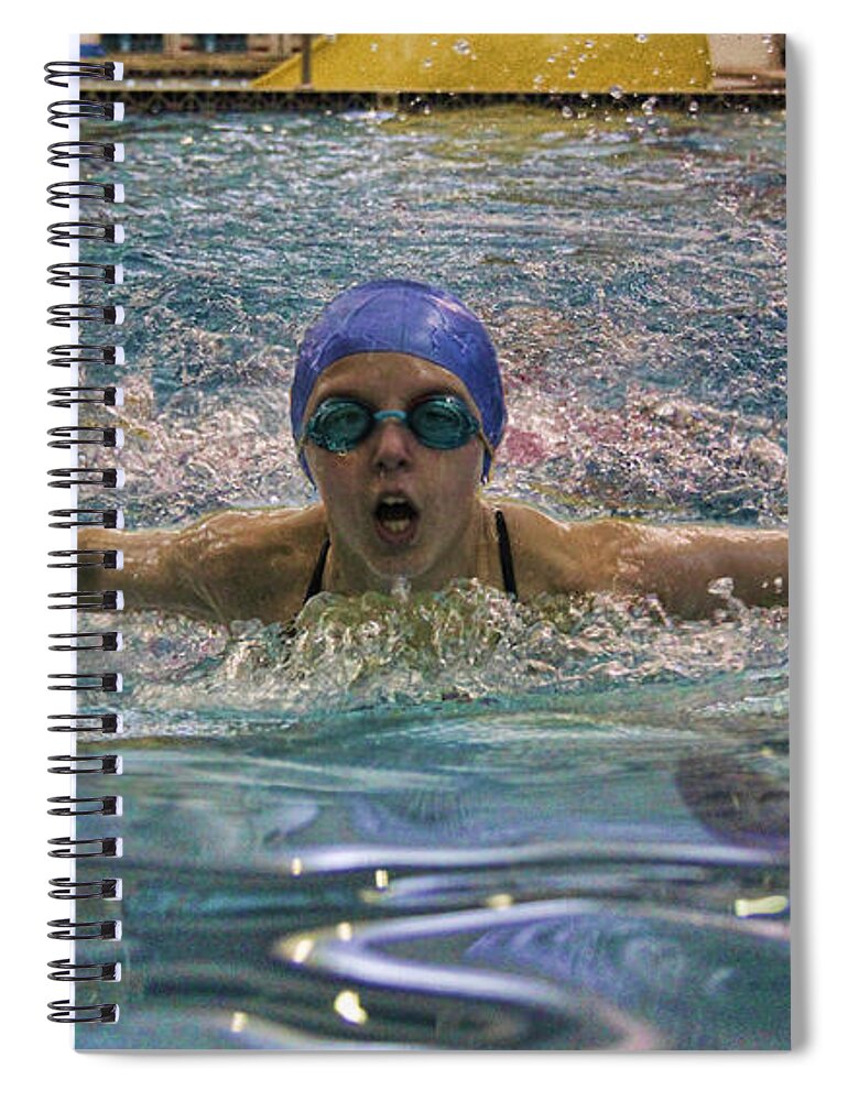 The Swimmer Spiral Notebook featuring the photograph The Swimmer by Lee Dos Santos