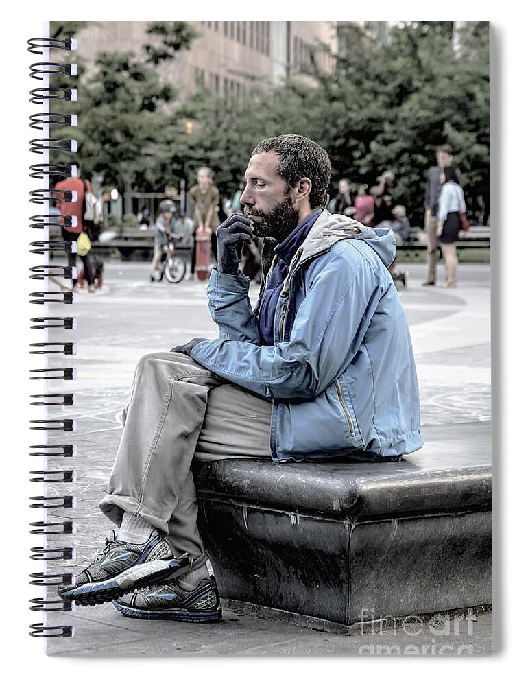 The Thinker Spiral Notebook featuring the photograph The Thinker by Rick Kuperberg Sr
