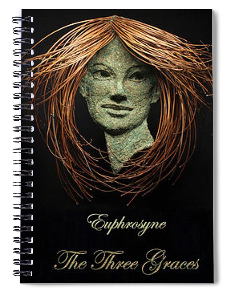Art Spiral Notebook featuring the relief The Three Graces by Adam Long