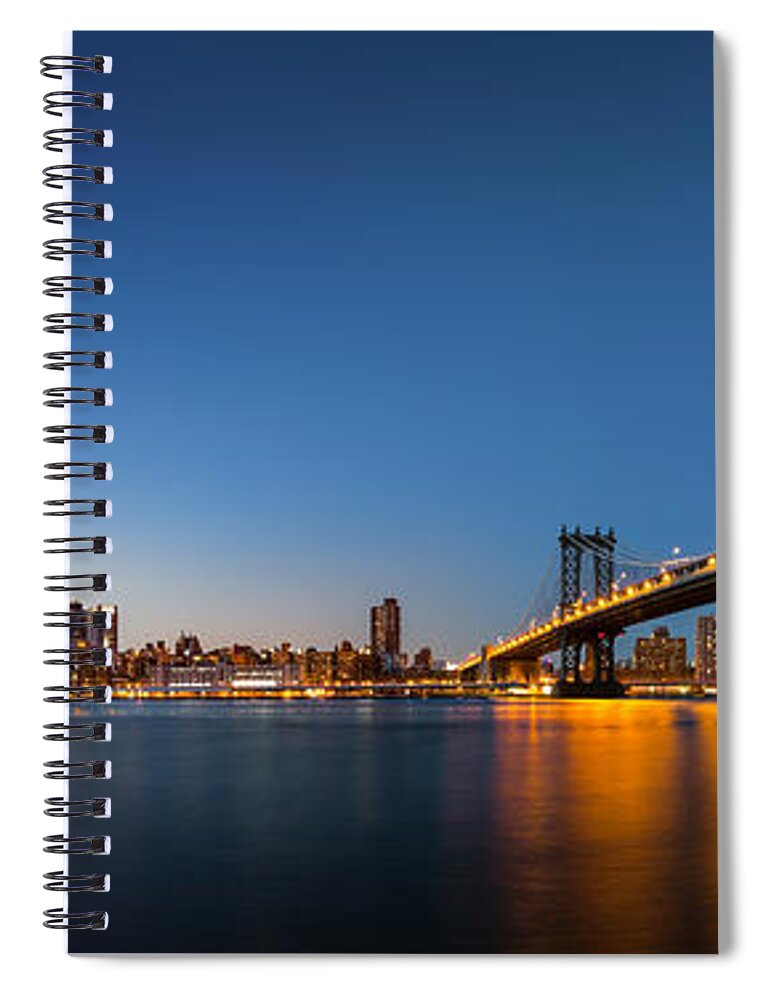 Brooklyn Spiral Notebook featuring the photograph The Two Bridges by Mihai Andritoiu
