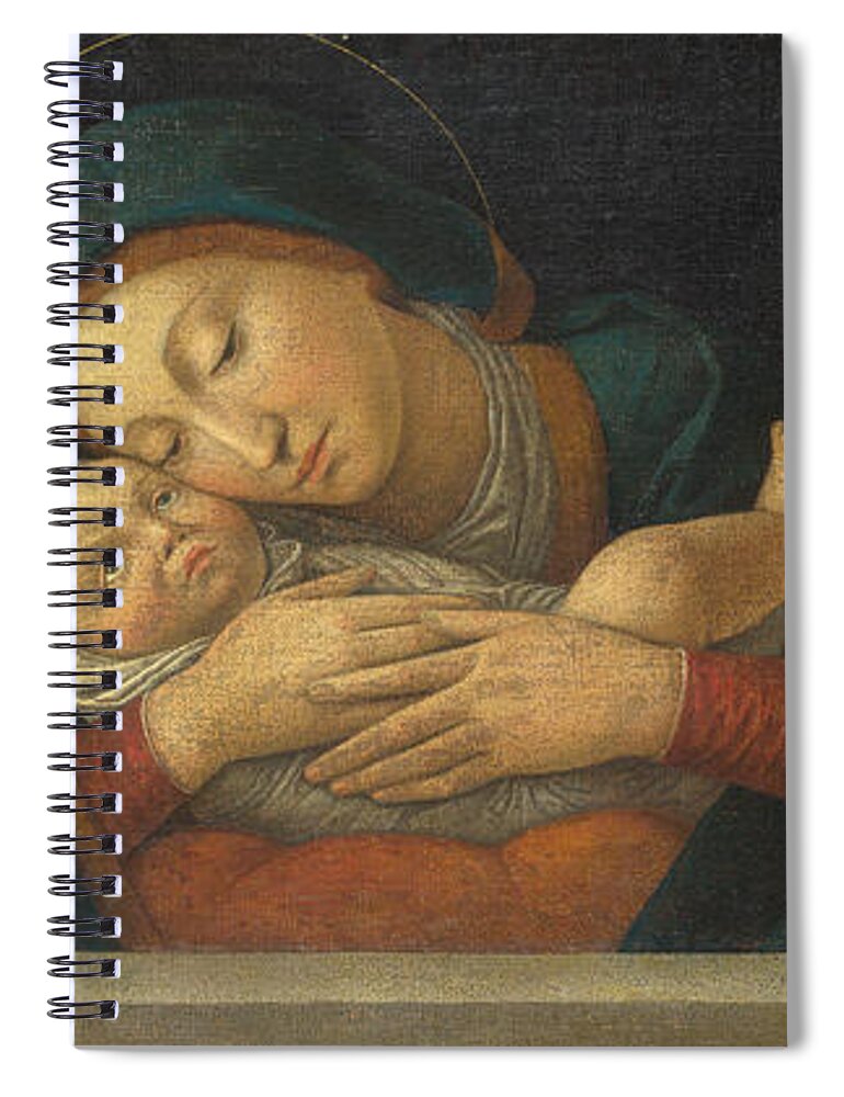 Francesco Bonsignori Spiral Notebook featuring the painting The Virgin and Child with Four Saints by Francesco Bonsignori
