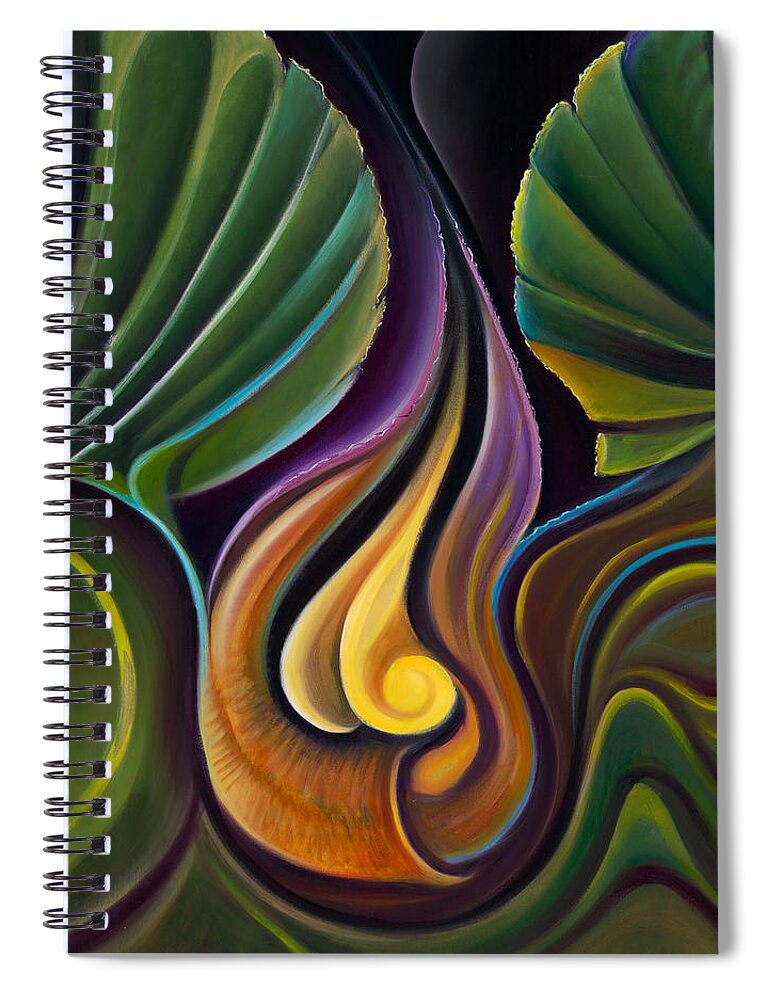 Flora Spiral Notebook featuring the painting The Visitor I by Claudia Goodell