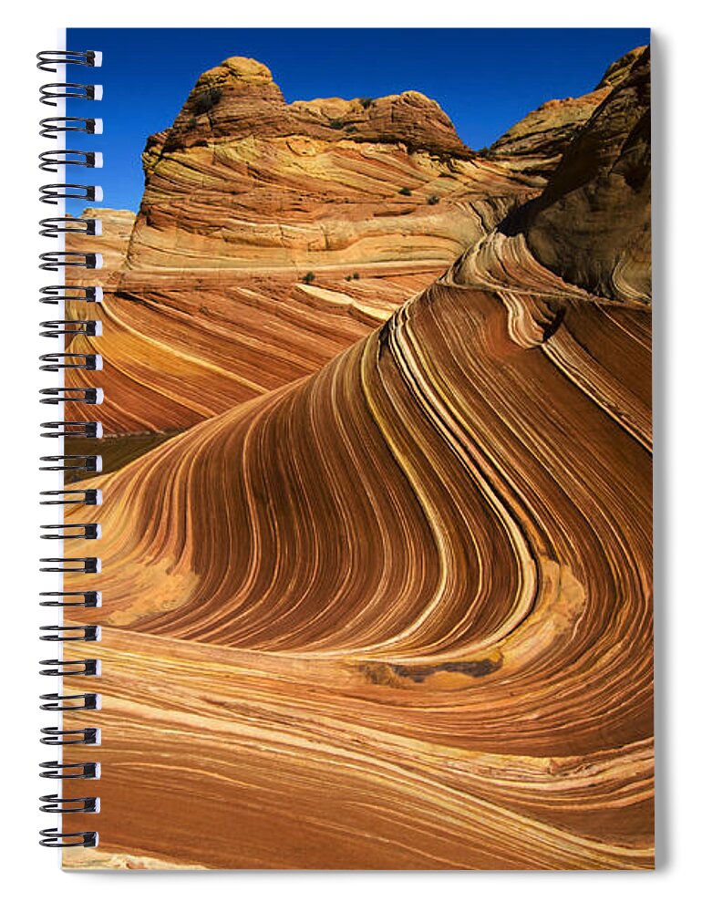 The Wave Spiral Notebook featuring the photograph The Wave Wonder In Stone by Bob Christopher