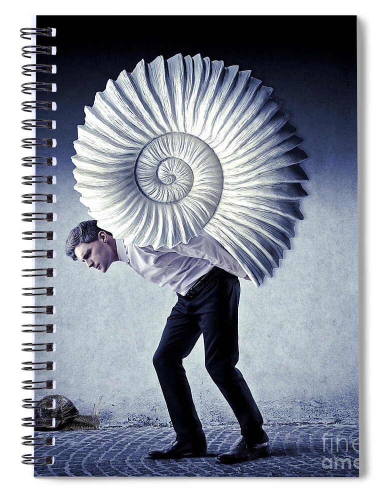 Surreal Spiral Notebook featuring the digital art The Weight of Life by Aimelle Ml