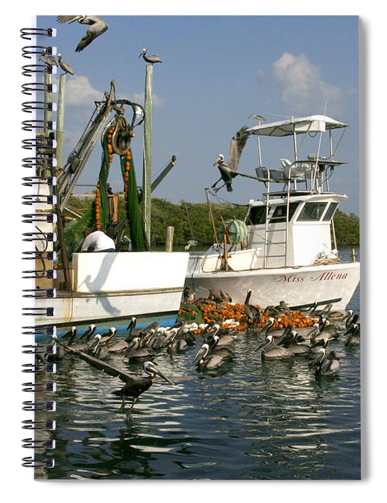 Fishing Boats Spiral Notebook featuring the photograph The Welcoming Committee by Mariarosa Rockefeller