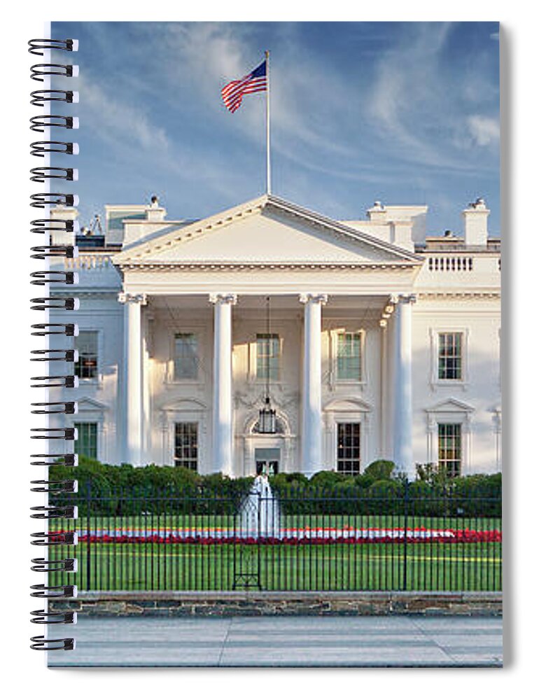 Flowerbed Spiral Notebook featuring the photograph The White House by Caroline Purser