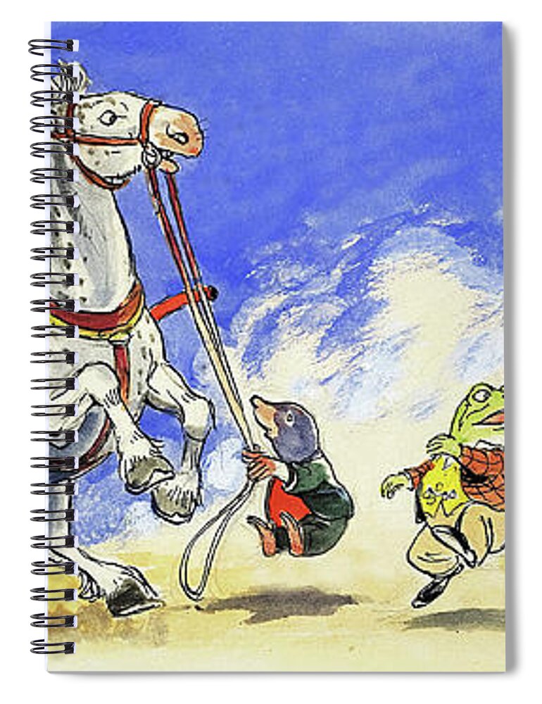Speeding Spiral Notebook featuring the painting The Wind In The Willows Car Speeds By by Philip Mendoza