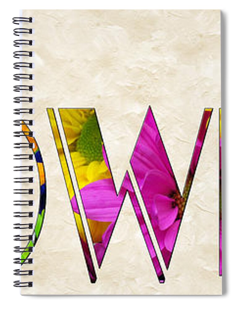 Daisy Spiral Notebook featuring the photograph The Word Is Flowers by Andee Design