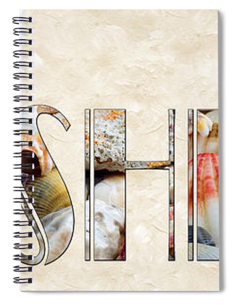 Seashell Spiral Notebook featuring the photograph The Word Is Seashells by Andee Design