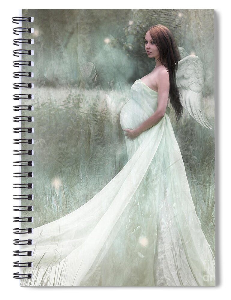 Angel Spiral Notebook featuring the photograph There was an Angel in my orchard by Ang El