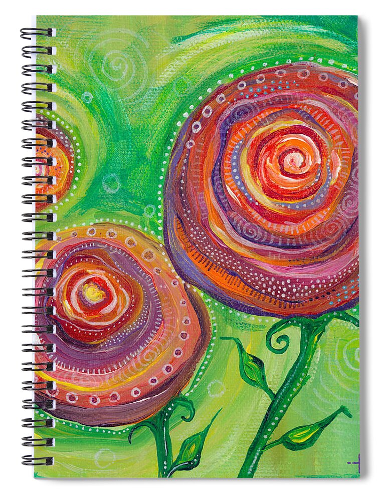 Roses Spiral Notebook featuring the painting These Roses Are Forever by Tanielle Childers