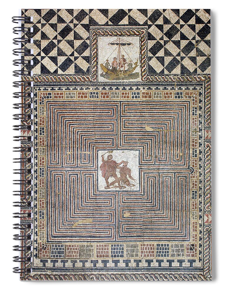 Archeology Spiral Notebook featuring the photograph Theseus Mosaic, 4th Century by Science Source