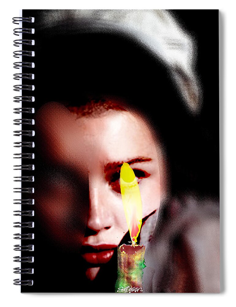 This Little Light Spiral Notebook featuring the digital art This Little Light by Seth Weaver