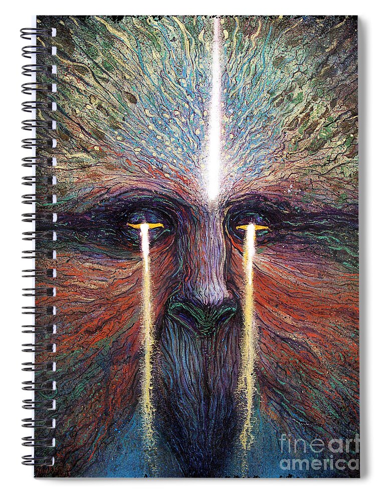 Tony Koehl Spiral Notebook featuring the painting This World Weeps for a Spiritual Awakening by Tony Koehl