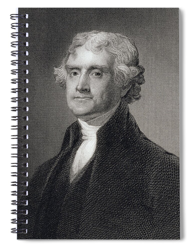 Thomas Jefferson Spiral Notebook featuring the painting Thomas Jefferson by Gilbert Stuart