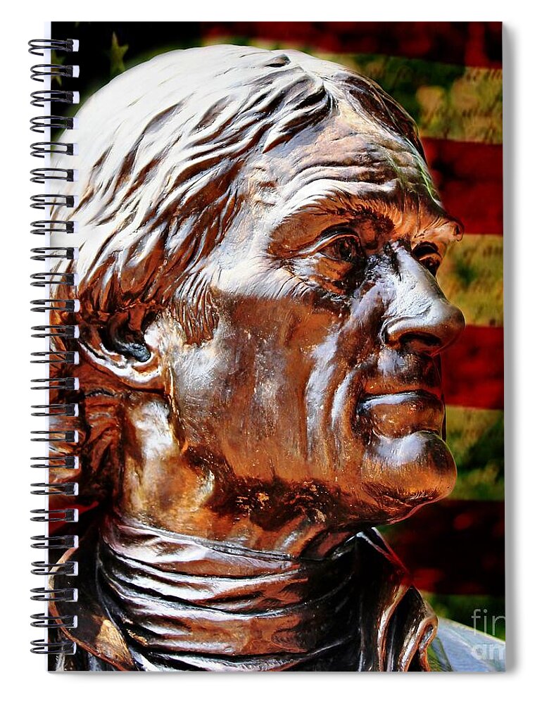 Thomas Jefferson Spiral Notebook featuring the photograph Thomas Jefferson Statue by Judy Palkimas