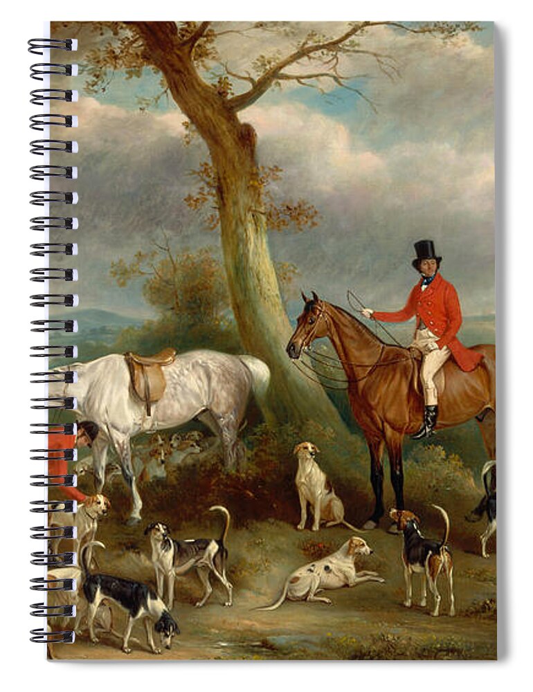 John Ferneley Spiral Notebook featuring the painting Thomas Wilkinson MFH with the Hurworth Foxhounds by John Ferneley