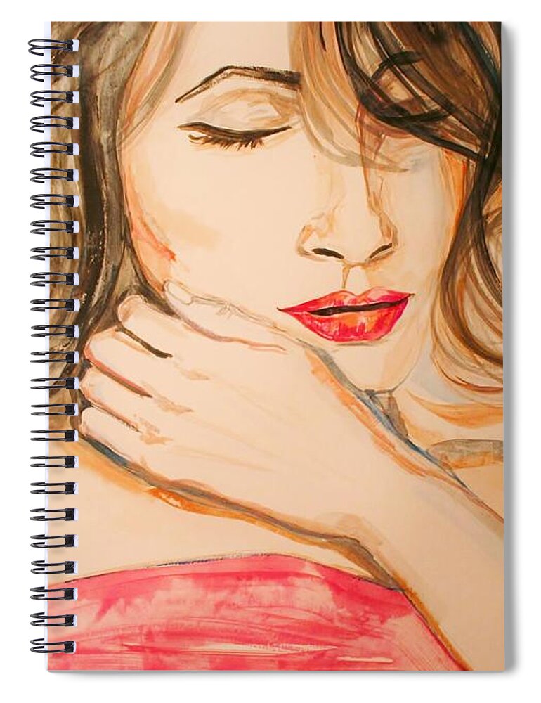 Portrait Spiral Notebook featuring the painting Those Sweet Words by Christel Roelandt