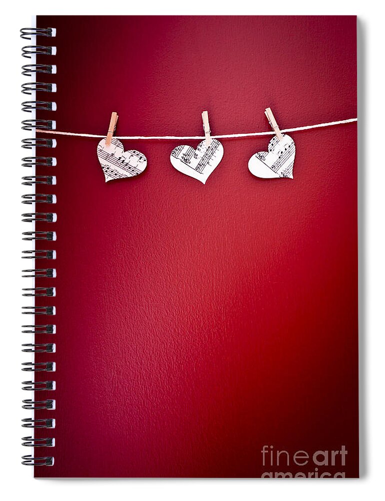 Background Spiral Notebook featuring the photograph Three Hearts by Jan Bickerton