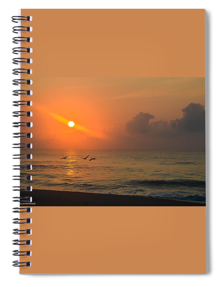 Break Of Day Spiral Notebook featuring the photograph Three Spirits and the Sun by Mary Hahn Ward