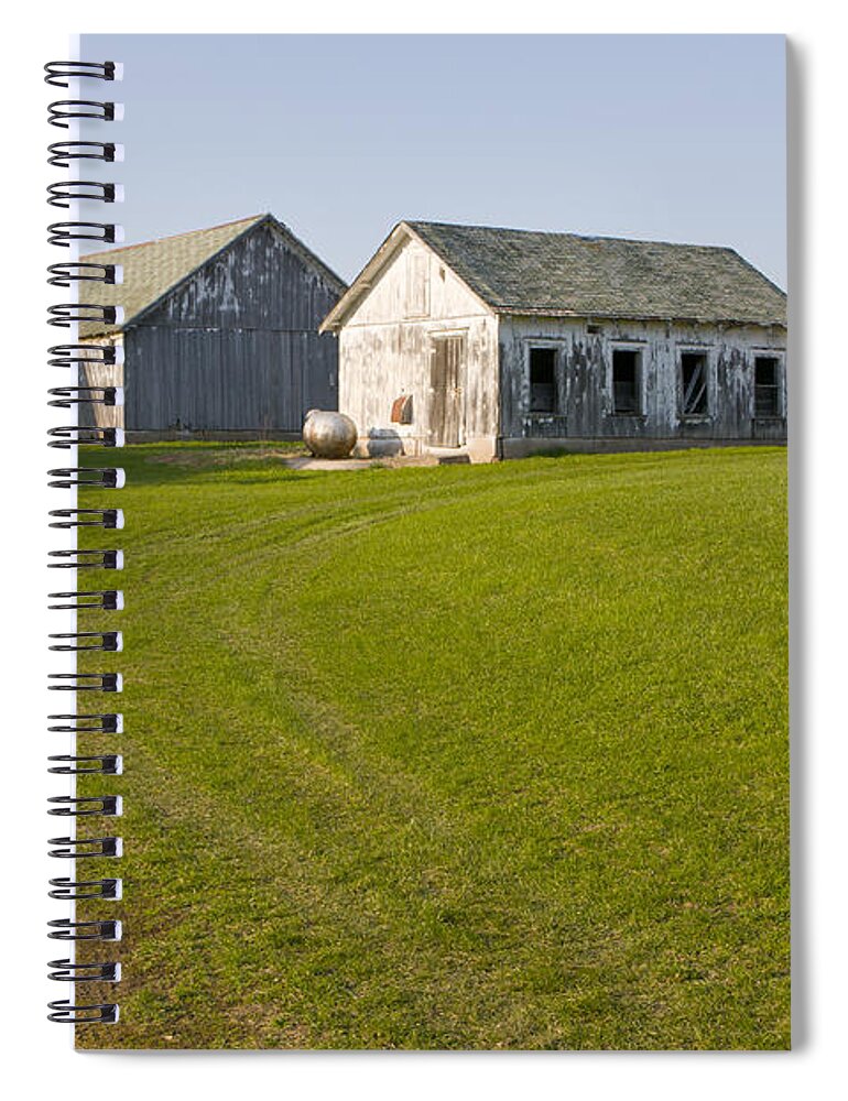 Photograph Spiral Notebook featuring the photograph Three Weathered Farm Buildings by Lynn Hansen