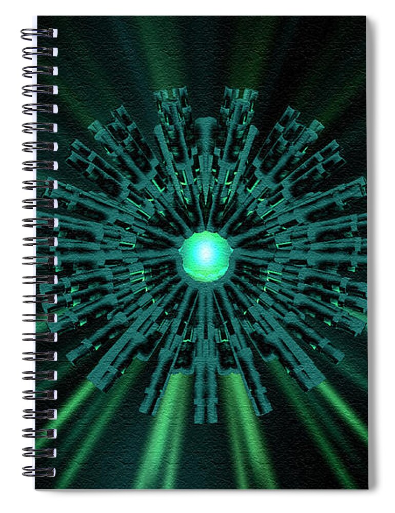 Digital Spiral Notebook featuring the digital art Through the Emerald Eye by Charmaine Zoe