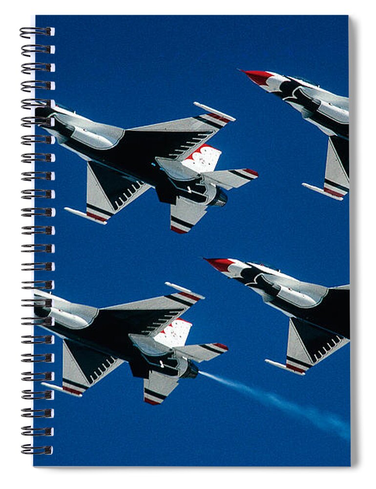 U.s. Air Force Thunderbirds Spiral Notebook featuring the photograph Thunderbirds by Larry Miller
