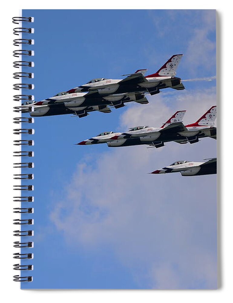 Atlantic City Airshow Spiral Notebook featuring the photograph Thunderbirds by Raymond Salani III