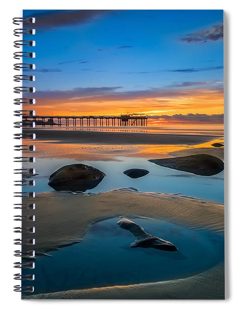 La Jolla Spiral Notebook featuring the photograph Tide Pool Reflections at Scripps Pier by Larry Marshall