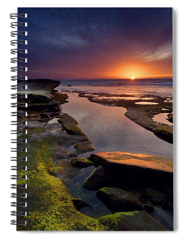 Ocean Spiral Notebook featuring the photograph Tidepool Sunsets by Peter Tellone