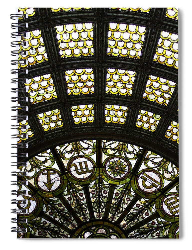 Tiffany Stained Glass Spiral Notebook featuring the photograph Tiffany - Chicago Architecture Photography by Melanie Alexandra Price
