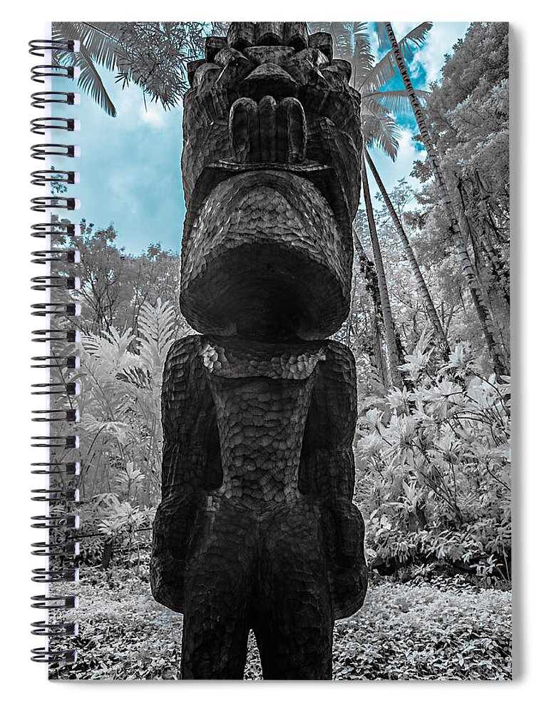 720 Nm Spiral Notebook featuring the photograph Tiki Man in Infrared by Jason Chu