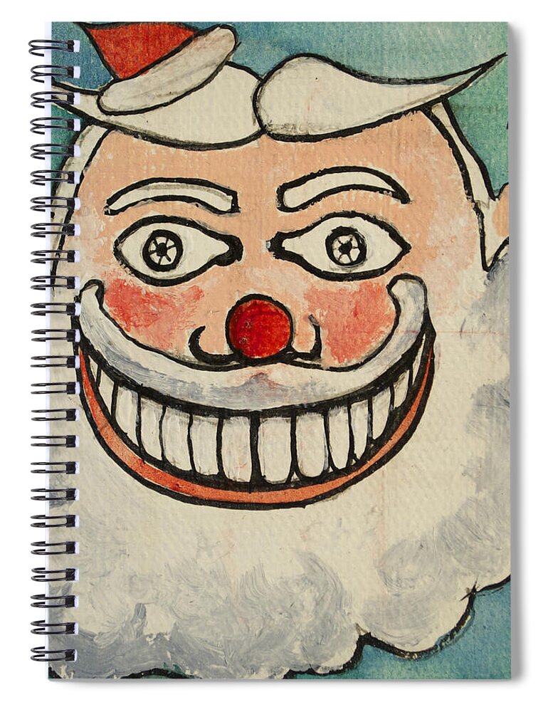 Santa Tillie Spiral Notebook featuring the painting Tillie as the Jolly Santa by Patricia Arroyo
