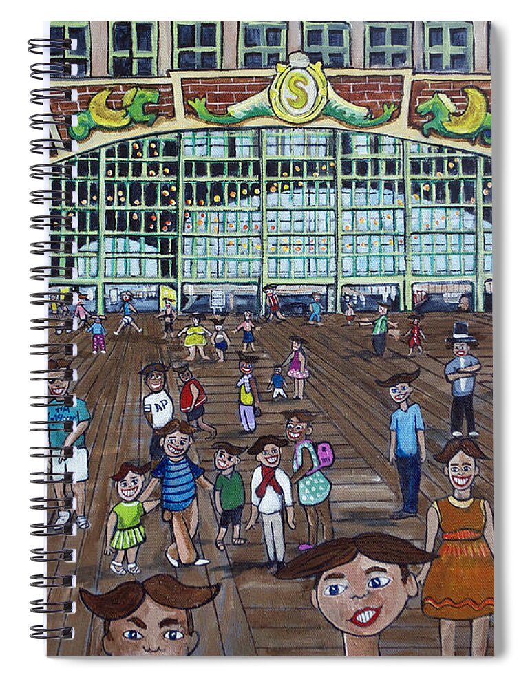 Asbury Park Spiral Notebook featuring the painting Tillie is Everyone by Patricia Arroyo