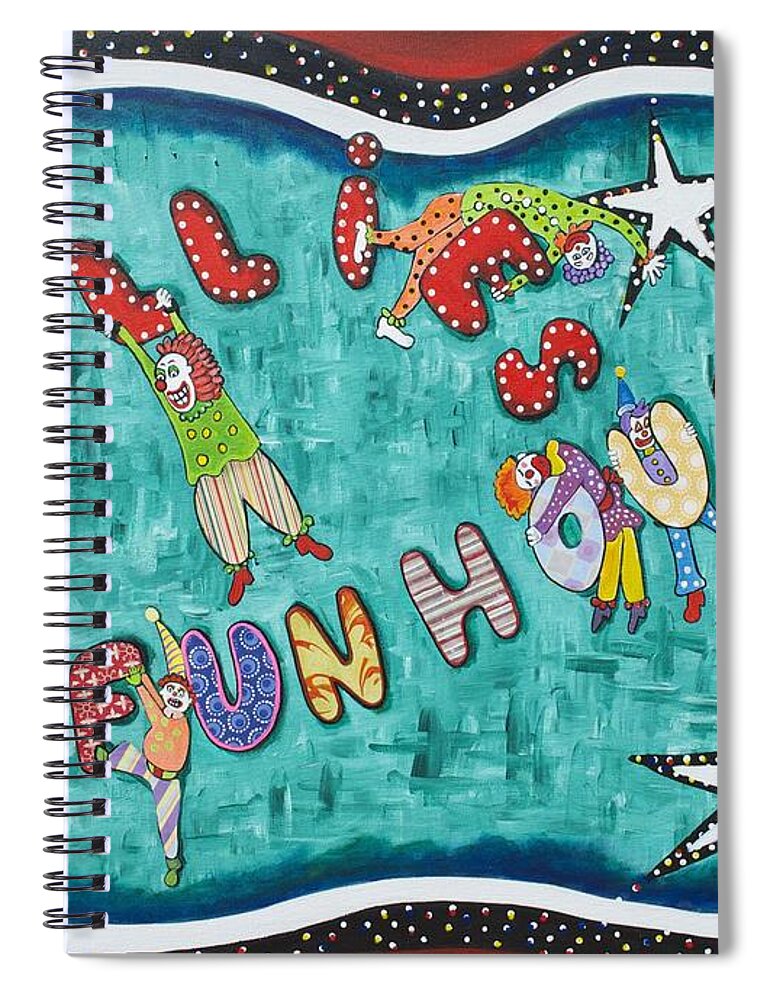 Circus Spiral Notebook featuring the painting Tillies Funhose by Patricia Arroyo