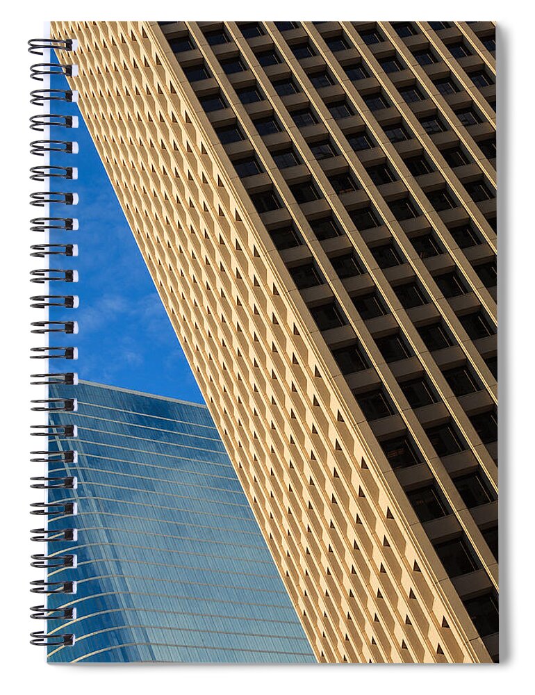 Architecture Spiral Notebook featuring the photograph Tilted Skyscrapers by Raul Rodriguez