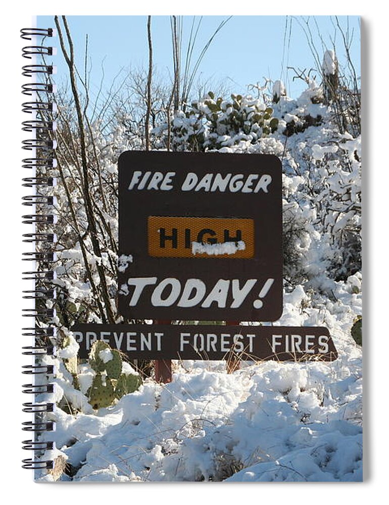 Fire Spiral Notebook featuring the photograph Time to change the sign by David S Reynolds