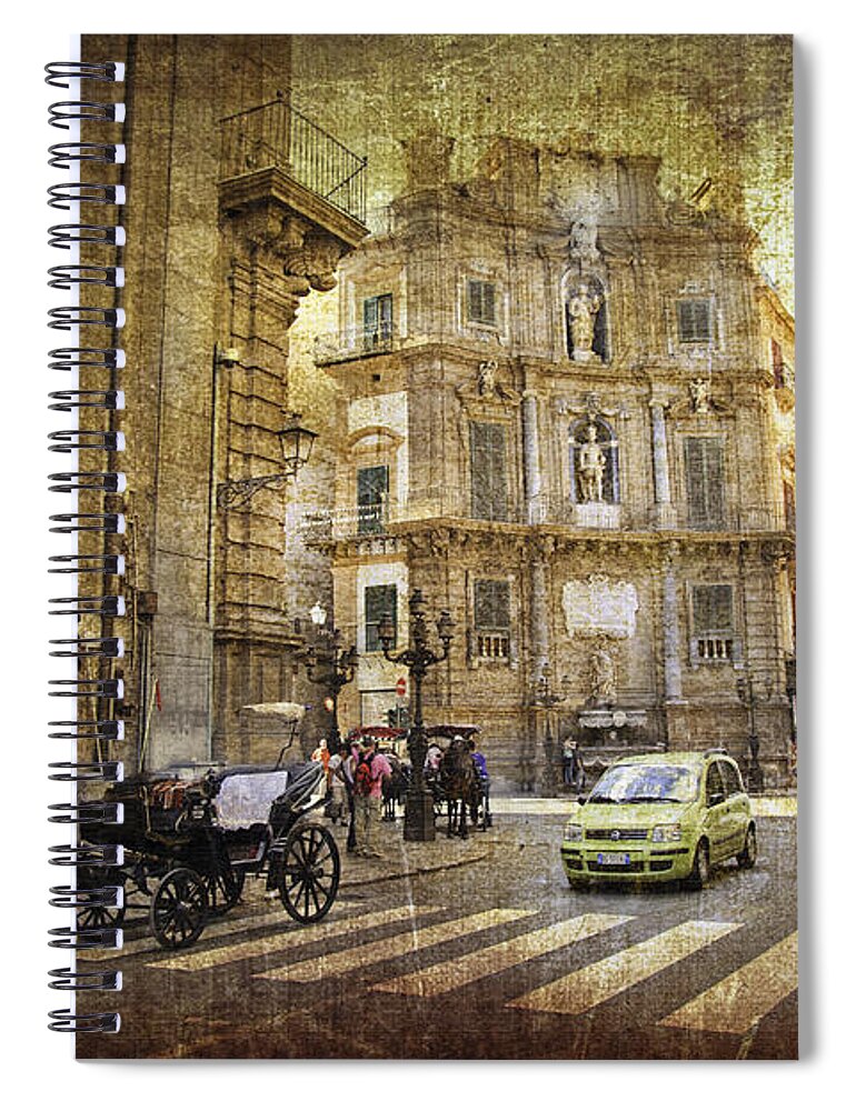 Palermo Spiral Notebook featuring the photograph Time Traveling in Palermo, Sicily by Madeline Ellis
