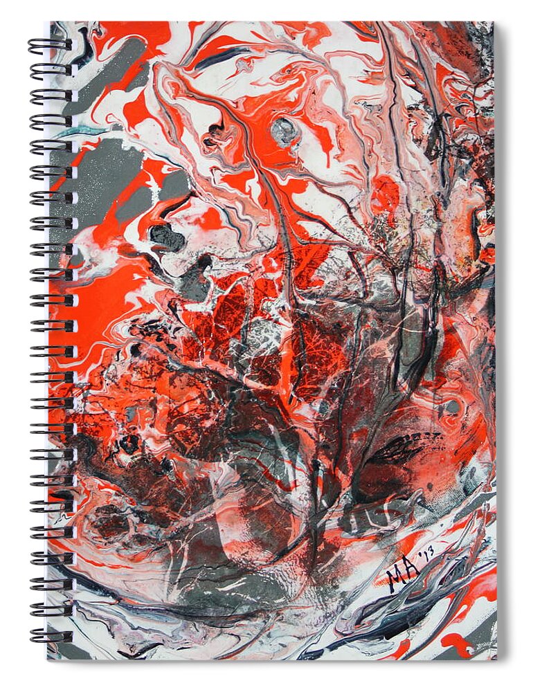 Energy Spiral Notebook featuring the mixed media Timeshift by Madeleine Arnett