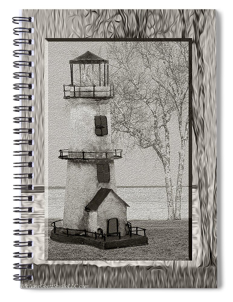Usa Spiral Notebook featuring the photograph Tin Lighthouse Art by LeeAnn McLaneGoetz McLaneGoetzStudioLLCcom